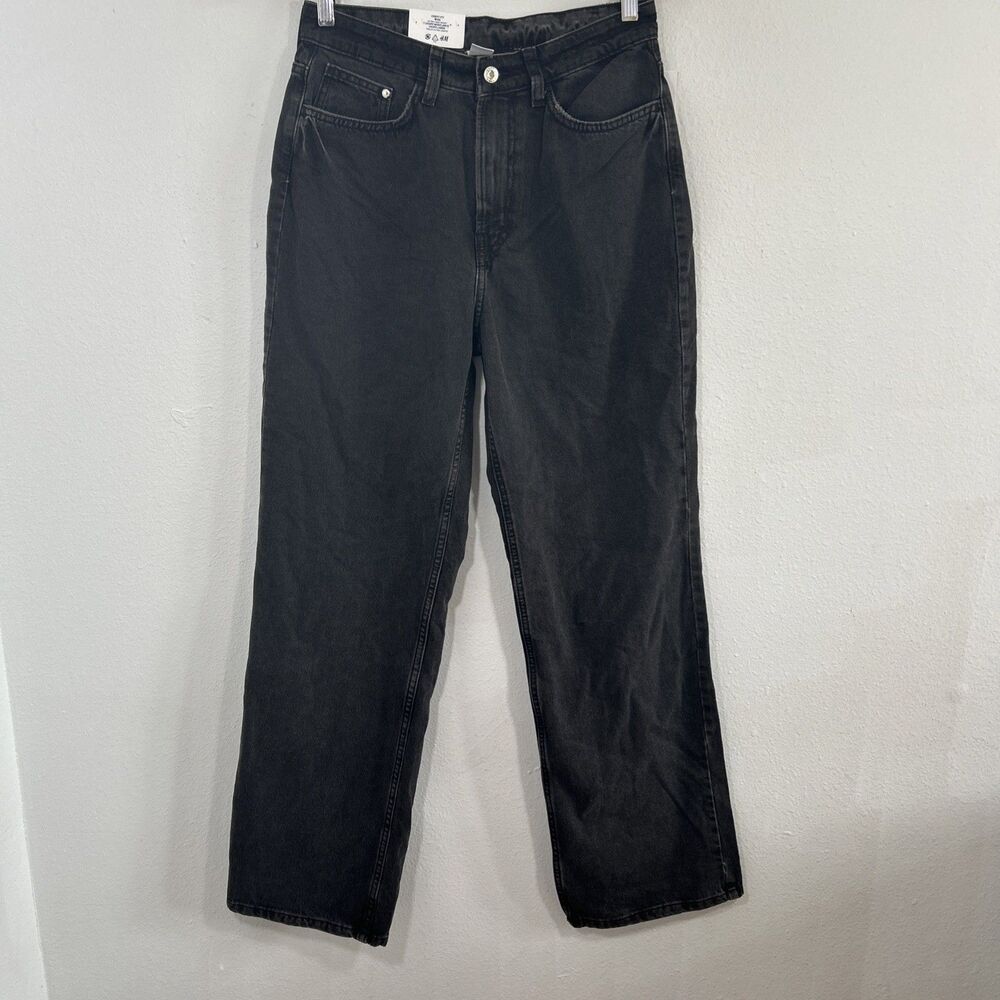 HM Denim Jeans Womens‎ 6 Charcoal Curvy Fit Wide Couple Large Baggy Y2K 90s